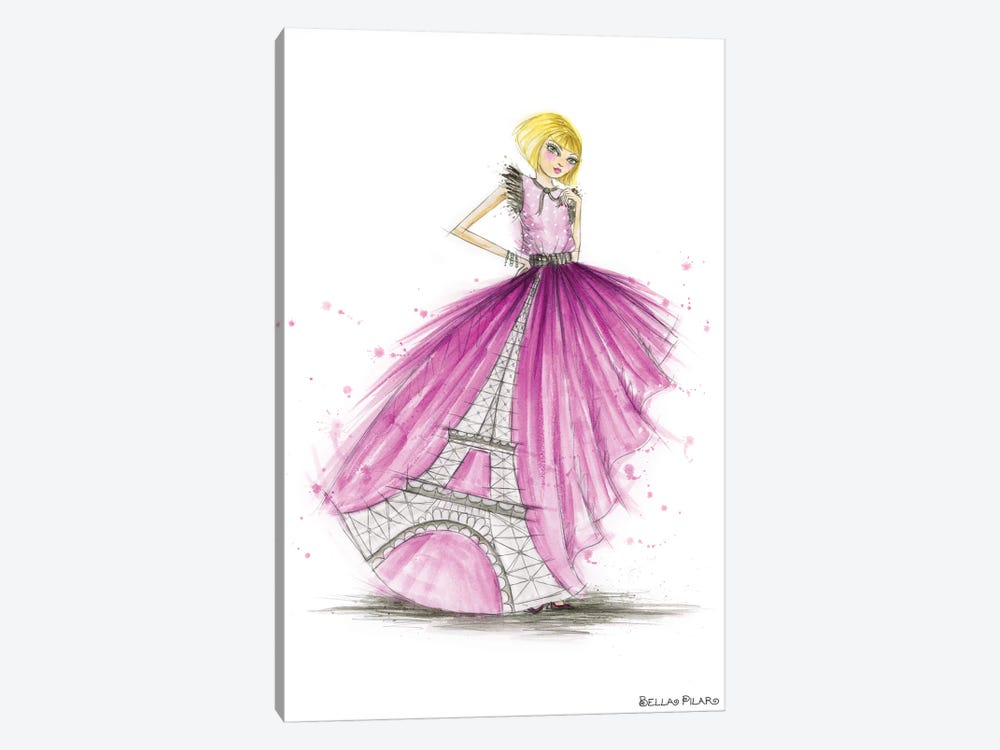 Night On The Town City Skirt Pink Paris by Bella Pilar 1-piece Canvas Print