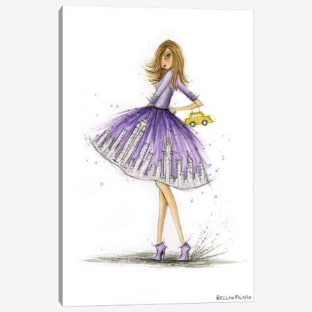 Night On The Town City Skirt Violet Nyc Canvas Print #BPR341} by Bella Pilar Canvas Print