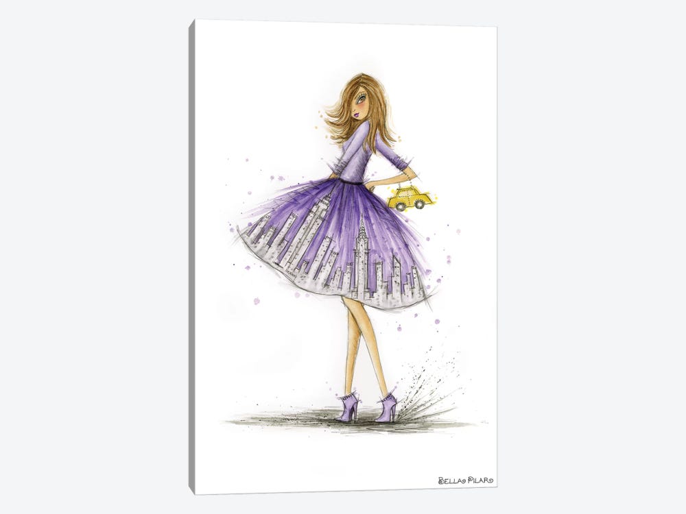 Night On The Town City Skirt Violet Nyc by Bella Pilar 1-piece Canvas Wall Art