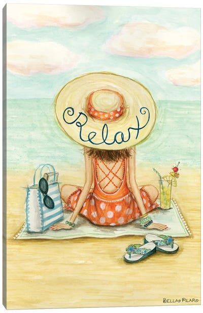 Relax, It's a Beach Day Canvas Art Print - Bella Pilar