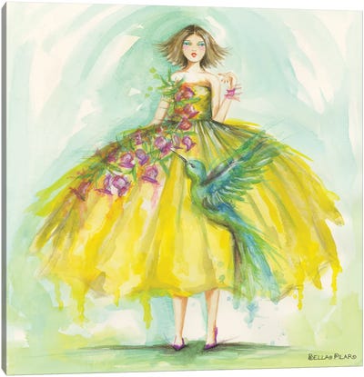 Lisette's Yellow Dress Canvas Art Print - Bella Pilar