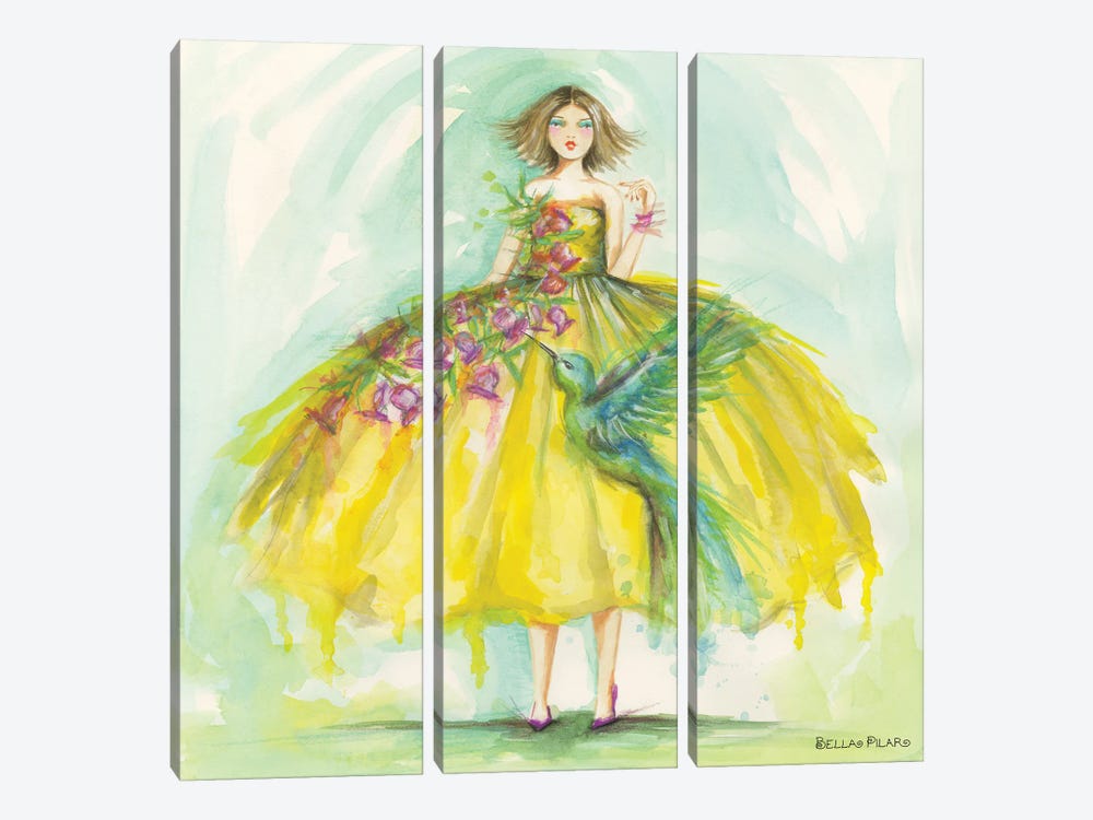 Lisette's Yellow Dress by Bella Pilar 3-piece Canvas Art