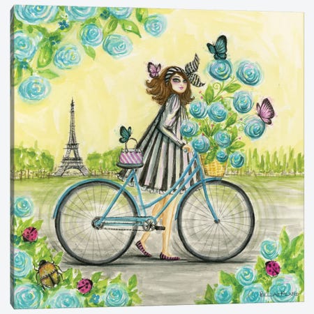 Bike Ride In Paris Canvas Print #BPR352} by Bella Pilar Canvas Art