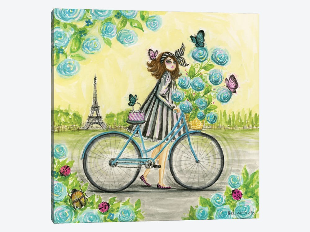 Bike Ride In Paris by Bella Pilar 1-piece Canvas Wall Art