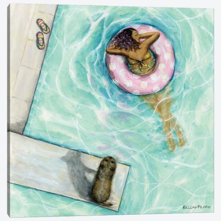 Pool Dreamin' Canvas Print #BPR356} by Bella Pilar Art Print