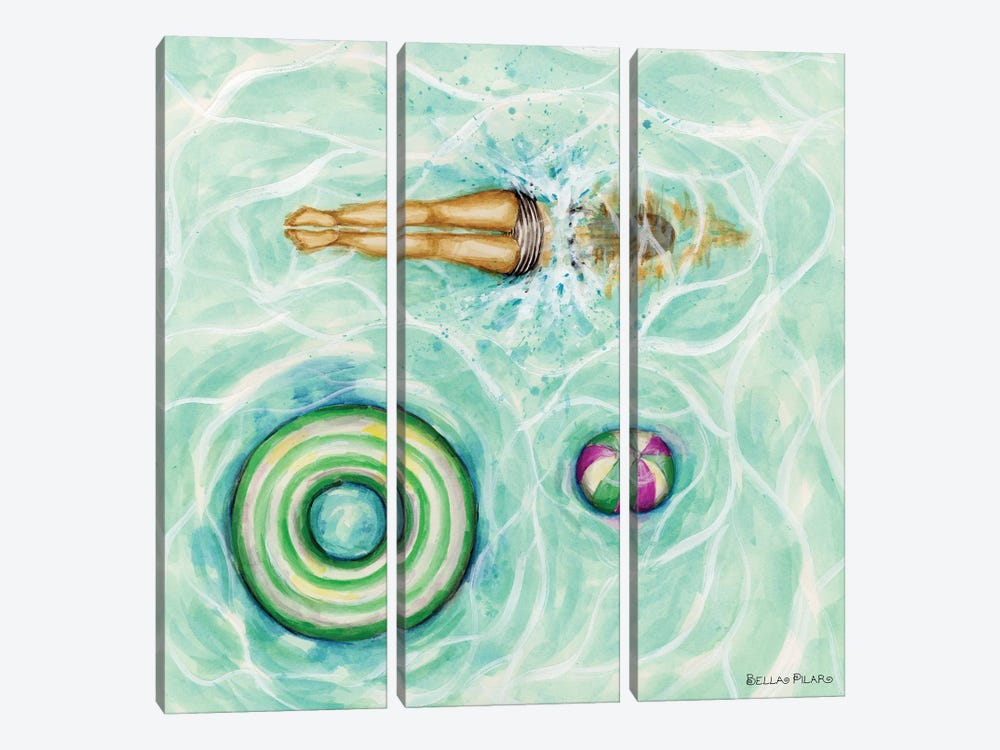Pool Divin' by Bella Pilar 3-piece Canvas Print