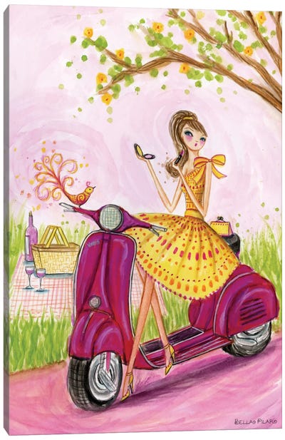 French Country Picnic Canvas Art Print - Scooters