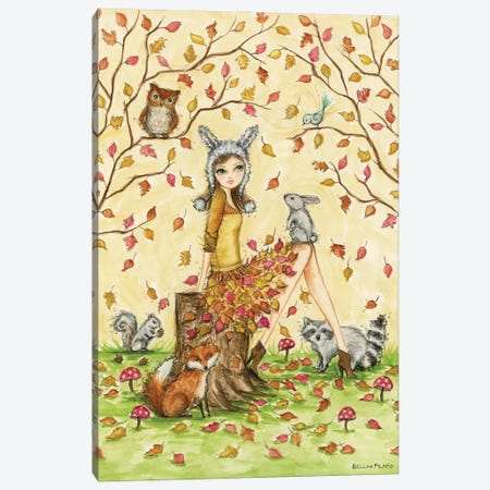 Winona And Her Woodland Friends Canvas Print #BPR375} by Bella Pilar Canvas Print