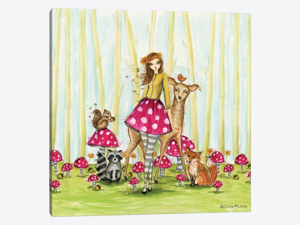 Mushroom Skirt's Forest Friends by Bella Pilar 1-piece Canvas Art