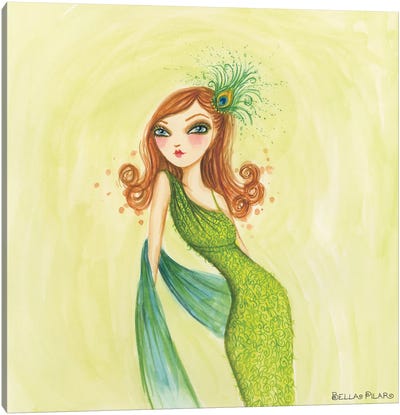Cameo Green Canvas Art Print - Bella Pilar