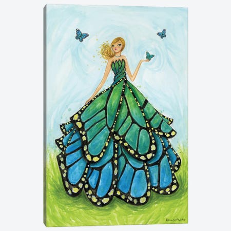 Blue Butterfly Dress Canvas Print #BPR381} by Bella Pilar Canvas Art Print