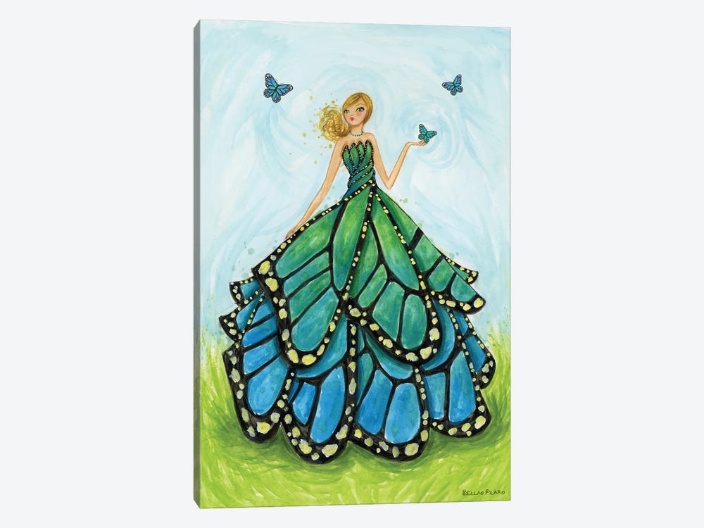 Blue Butterfly Dress by Bella Pilar 1-piece Canvas Art