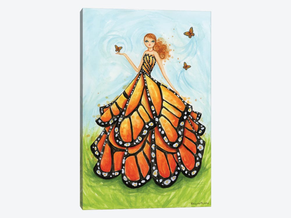 Orange Butterfly Dress by Bella Pilar 1-piece Art Print