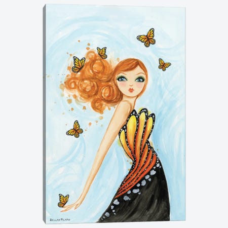 Orange Butterfly Girl Canvas Print #BPR385} by Bella Pilar Canvas Artwork