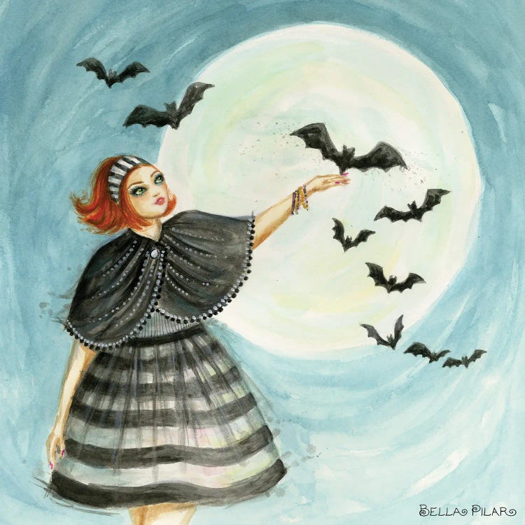 Elaine And Her Bats by Bella Pilar wall art