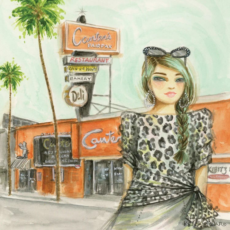 Janie At Canter's On Fairfax by Bella Pilar wall art