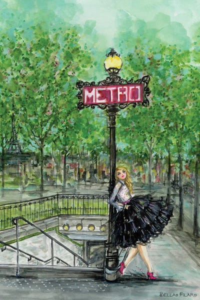 Fashion Illustrations: Meet Me At The Paris Metro by Bella Pilar