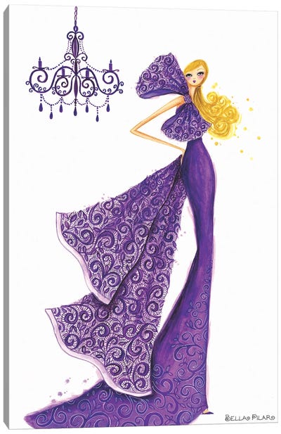 Couture Lace Canvas Art Print - Purple Passion