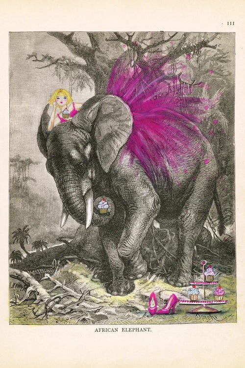 Eloise And The Elephant On A Cupcake Picnic by Bella Pilar wall art