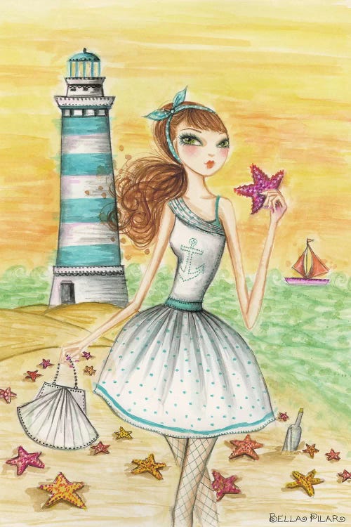 Ahoy Lola by the Lighthouse by Bella Pilar wall art