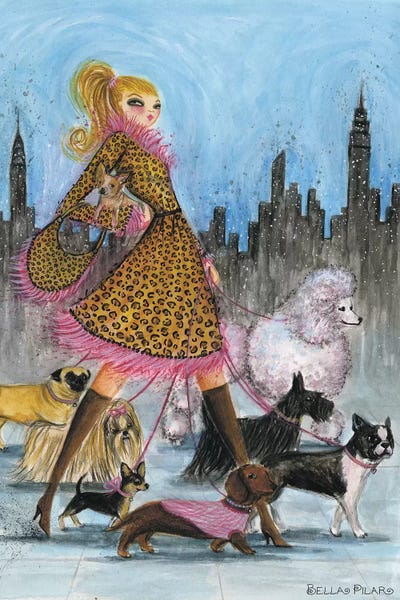 Fashion Illustrations: Dogwalker by Bella Pilar