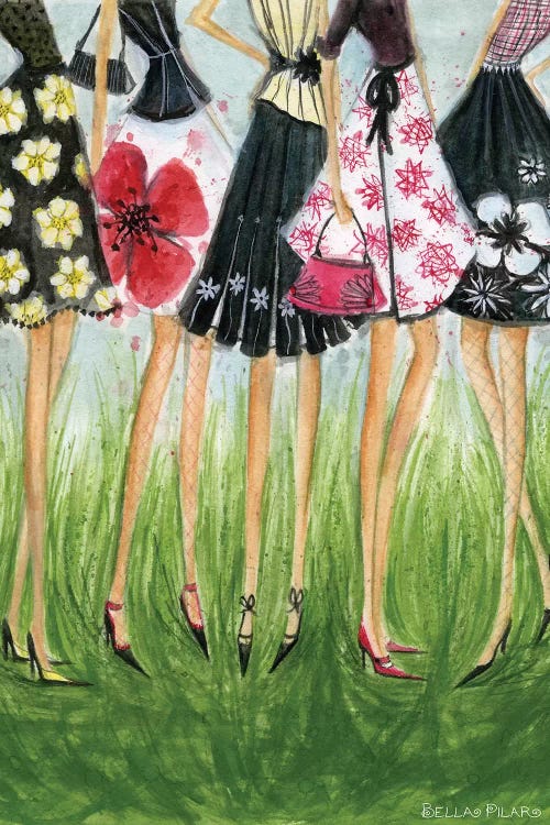 Girls in Skirts  by Bella Pilar wall art