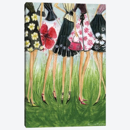 Girls in Skirts  Canvas Print #BPR79} by Bella Pilar Canvas Print