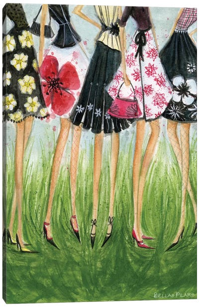 Girls in Skirts  Canvas Art Print - Bella Pilar