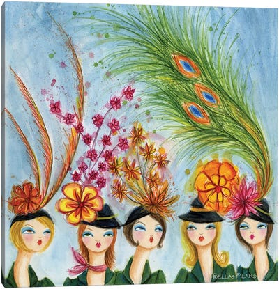 Spring Hats Canvas Art Print - Feather Art
