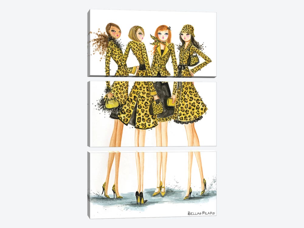 Ladies In Leopard 3-piece Canvas Art Print