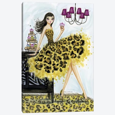 Leopard Cupcake Canvas Print #BPR92} by Bella Pilar Art Print