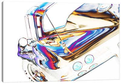1964 Corvette Stingray, Abstracted Canvas Art Print - Clive Branson