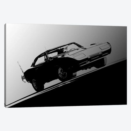 1969 Dodge Daytona, Black & White Canvas Print #BRA18} by Clive Branson Canvas Art Print