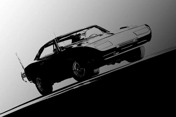 Dodge: 1969 Dodge Daytona, Black & White by Clive Branson