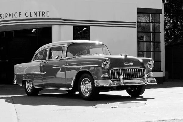 TopArt: 1955 Chevy Bel Air, Black &White by Clive Branson
