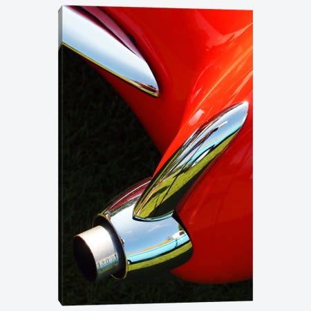 1956 Corvette, Exhaust Canvas Print #BRA9} by Clive Branson Canvas Print