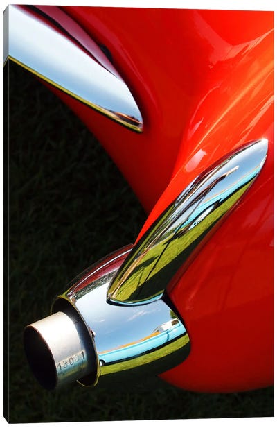 1956 Corvette, Exhaust Canvas Art Print - Clive Branson