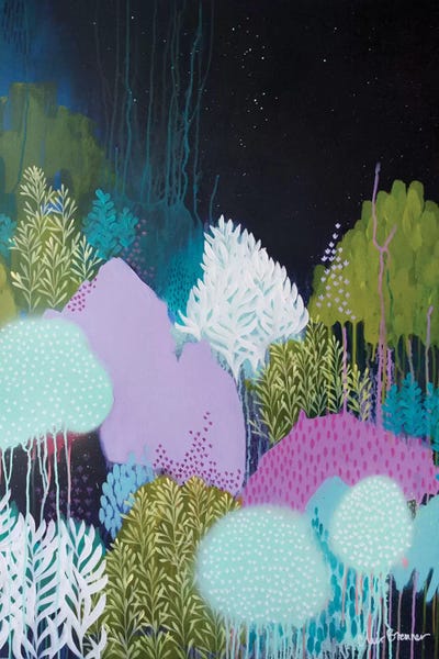 Night Blossoms II by Clair Bremner framed canvas print