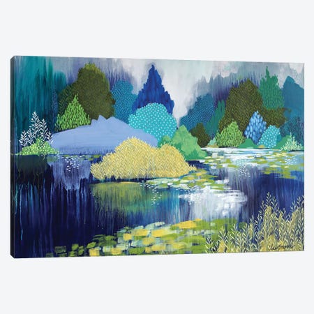 Lake In Hyde Park Canvas Print #BRE41} by Clair Bremner Canvas Art