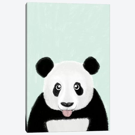 Cute Panda Canvas Print #BRF13} by Barruf Canvas Wall Art