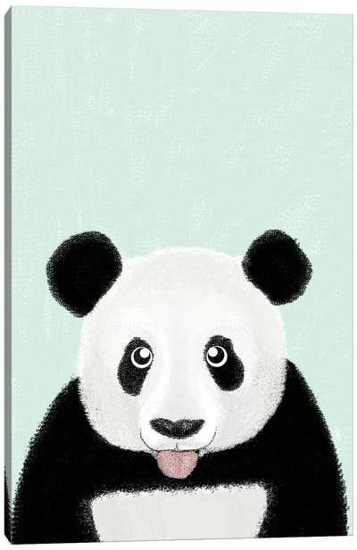 Cute Panda Canvas Art Print - Panda Art