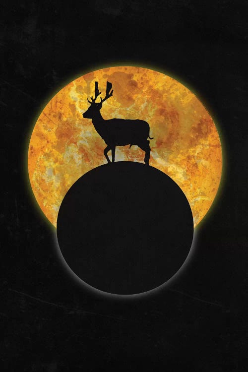 Deer On The Moon by Barruf wall art