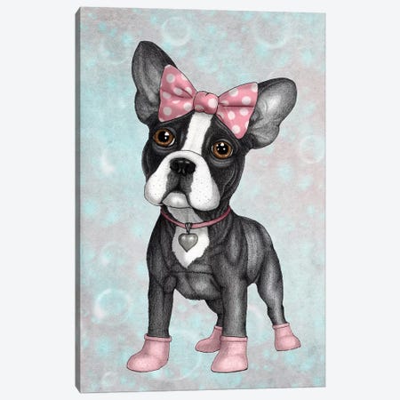 Sweet Frenchie Canvas Print #BRF21} by Barruf Canvas Art Print