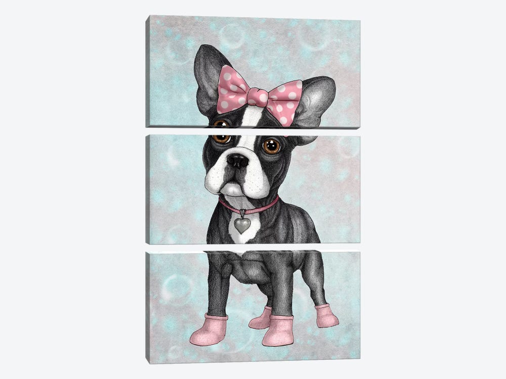 Sweet Frenchie by Barruf 3-piece Canvas Art Print