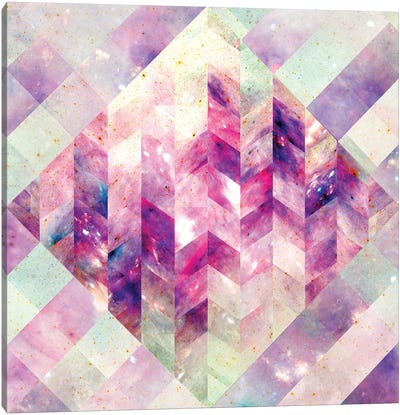 Geometric Abstract Galaxy III Canvas Art Print - Pantone Ultra Violet 2018