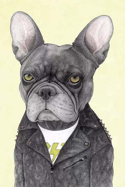 Hard Rock French Bulldog by Barruf acrylic art print