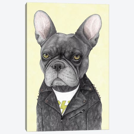 Hard Rock French Bulldog Canvas Print #BRF30} by Barruf Canvas Artwork