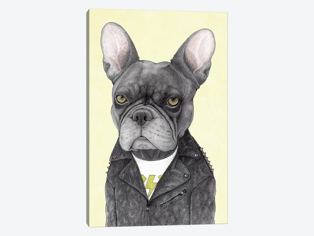 Hard Rock French Bulldog by Barruf 1-piece Canvas Print