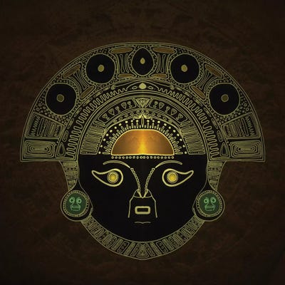 Inti (Sun God Mask) by Barruf framed wall art