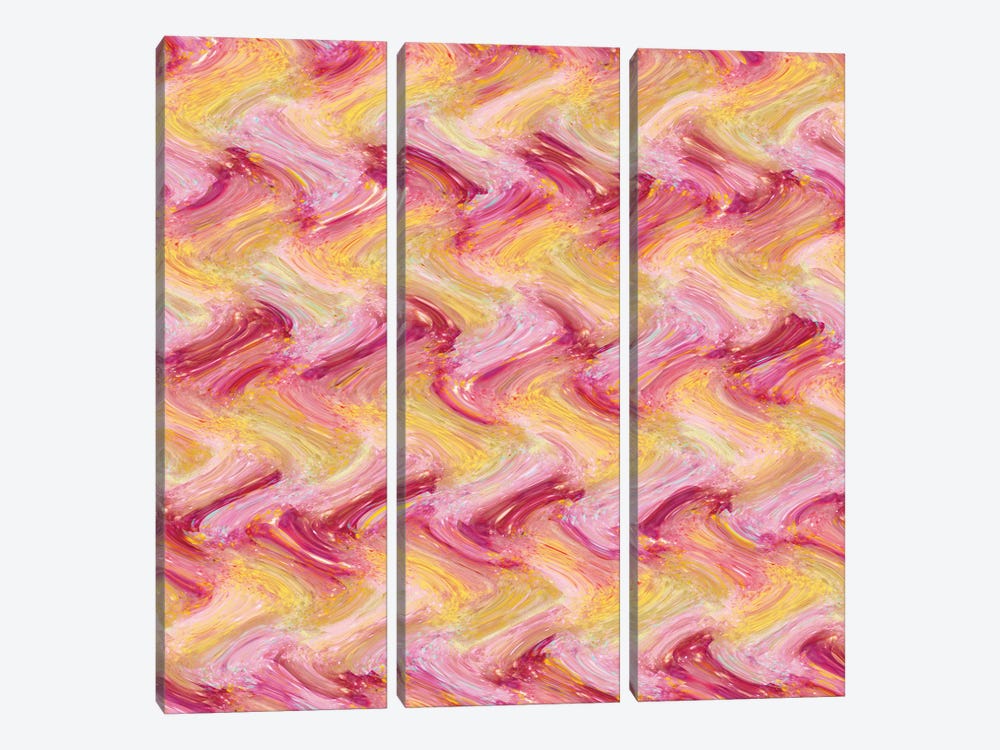 Mandarin & Pink Pattern by Barruf 3-piece Canvas Art